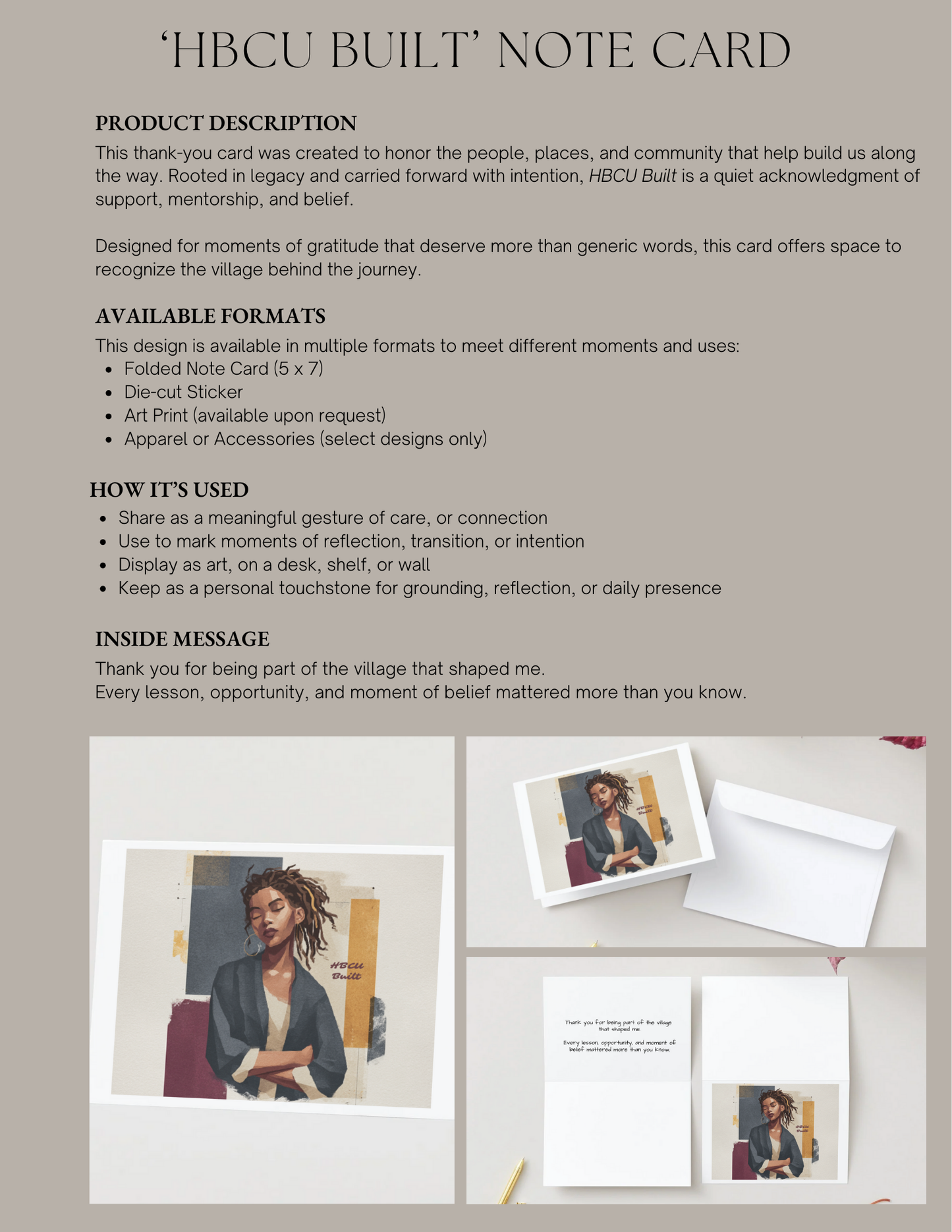 HBCU Built (Standard Edition) | Folded Note Card